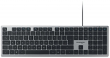 Tastatura Kensington EQ KB515, reincarcabila, cu fir de 150 cm, conexiune cablu USB-C, gri